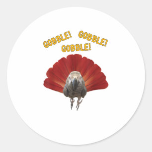 Gobble! Thanksgiving Afrikaanse grijze papegaai Ronde Sticker