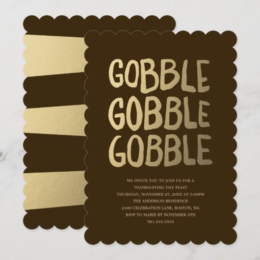Gobble | Thanksgiving binnenuitnodiging Kaart (Voorkant / Achterkant)
