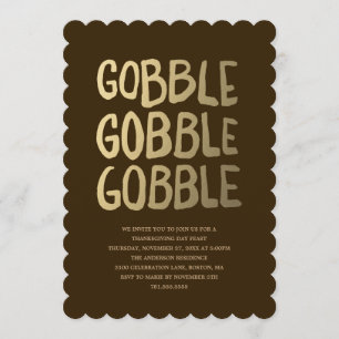 Gobble   Thanksgiving binnenuitnodiging Kaart