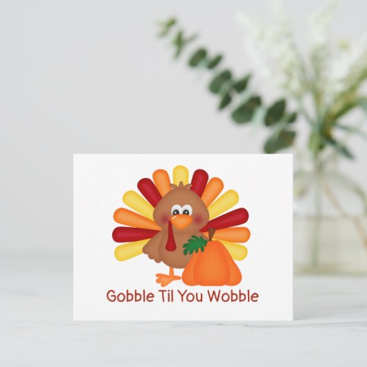 Gobble Thanksgiving Briefkaart (Staand voorkant)