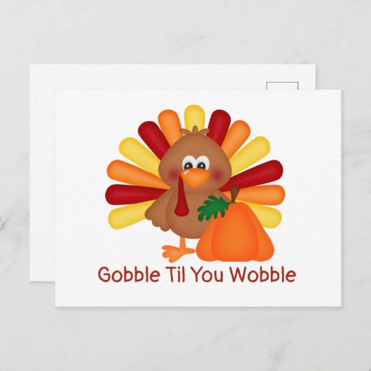 Gobble Thanksgiving Briefkaart (Voorkant / Achterkant)