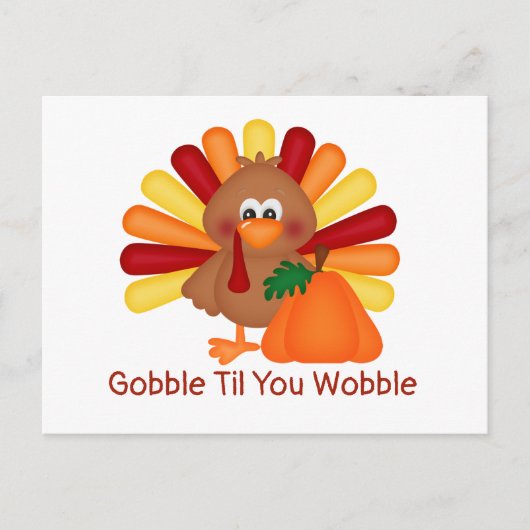 Gobble Thanksgiving Briefkaart (Voorkant)