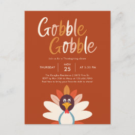 Gobble Thanksgiving Dinner Party Invitation Briefkaart