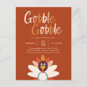 Gobble Thanksgiving Dinner Party Invitation Briefkaart (Voorkant)