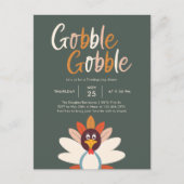 Gobble Thanksgiving Dinner Party Invitation Briefkaart (Voorkant)
