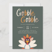 Gobble Thanksgiving Dinner Party Invitation Kaart (Voorkant)