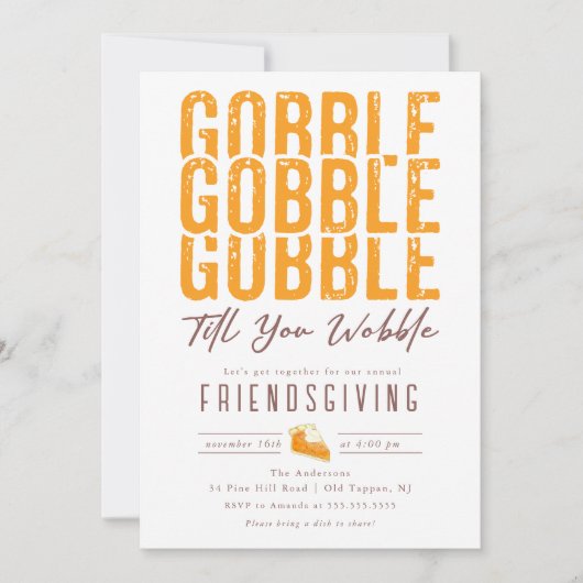 Gobble Thanksgiving Friendsgiving Kaart (Voorkant)