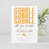 Gobble Thanksgiving Friendsgiving Kaart (Staand voorkant)
