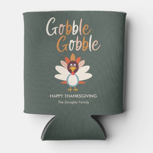 Gobble Thanksgiving Partij voor de Dieren Blikjeskoeler (Voorkant)