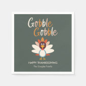 Gobble Thanksgiving Party Napkins Servet (Voorkant)