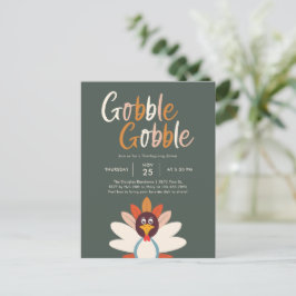 Gobble Thanksgiving Party Nodig Briefkaart uit