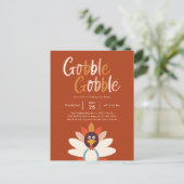 Gobble Thanksgiving Party Nodig Briefkaart uit (Staand voorkant)