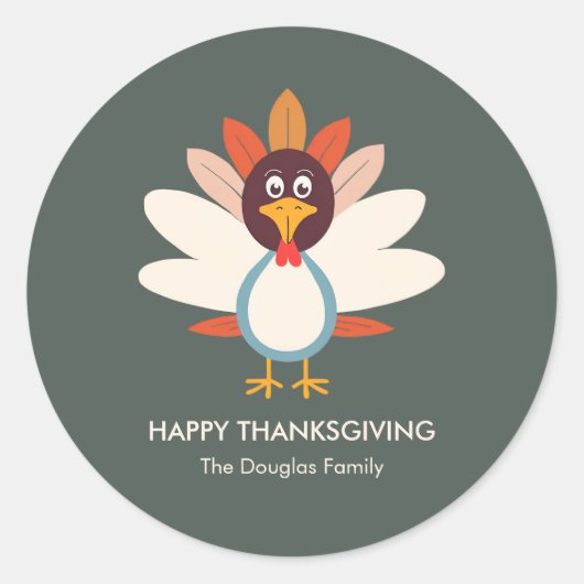 Gobble Thanksgiving Sticker Envelope Seal (Voorkant)