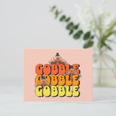 Gobble Thanksgiving Turkey Briefkaart (Staand voorkant)
