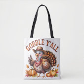 Gobble Thanksgiving turkey fall  Tote Bag (Voorkant)