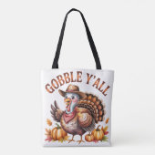 Gobble Thanksgiving turkey fall Tote Bag (Achterkant)