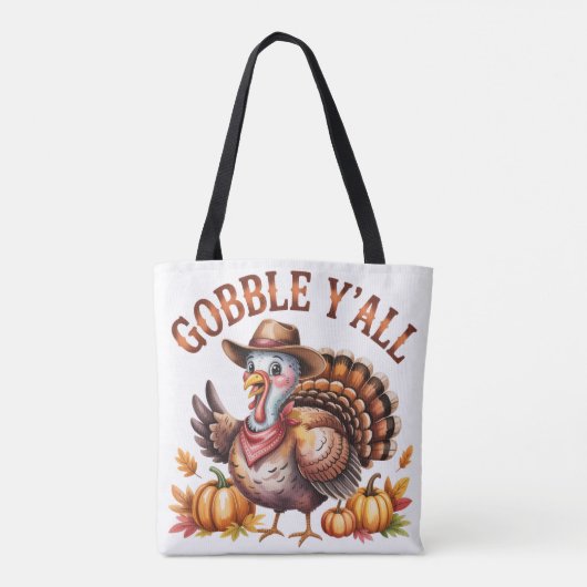 Gobble Thanksgiving turkey fall  Tote Bag (Achterkant)