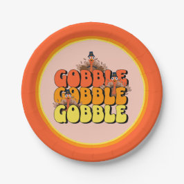Gobble Thanksgiving Turkey Papieren Bordje