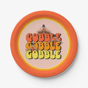 Gobble Thanksgiving Turkey Papieren Bordje