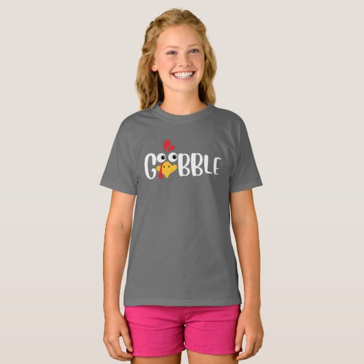 Gobble Thanksgiving Turkey T-shirt (Voorkant volledig)