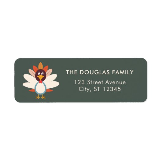 Gobble Thanksgiving Turkije Adresetiketten Etiket (Voorkant)