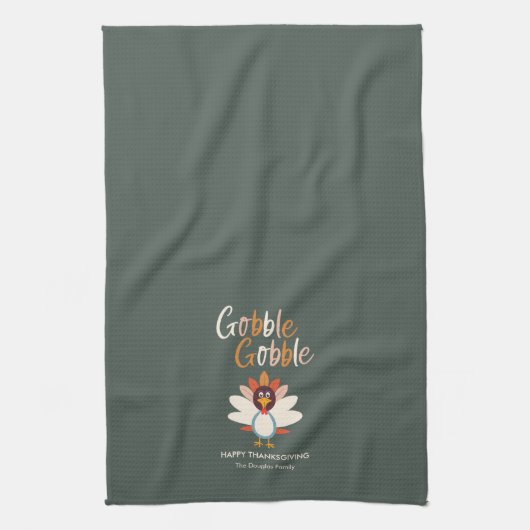 Gobble Thanksgiving Turkije Keukenhanddoek (Verticaal)