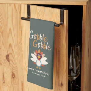Gobble Thanksgiving Turkije Keukenhanddoek