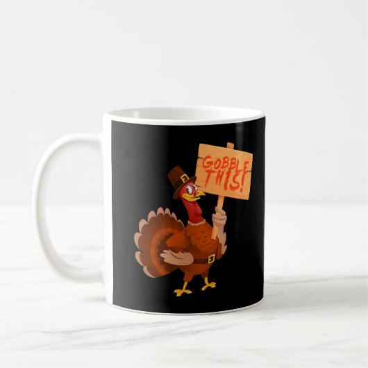 Gobble this i Turkey Anti-Thanksgiving Animal Welf Koffiemok (Links)