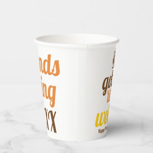 Gobble 'til je wiebelen grappige herfst Friendsgiv Papieren Bekers (Rechts)