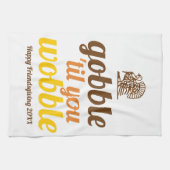 Gobble 'til je wiebelen grappige herfst Friendsgiv Theedoek (Horizontaal)