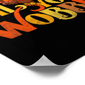 Gobble Til You Wobble Cute Turkey Face Fun Thanksg Poster (Hoek)