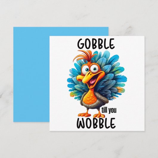 Gobble Til you Wobble Feestdagenkaart (Voorkant / Achterkant)