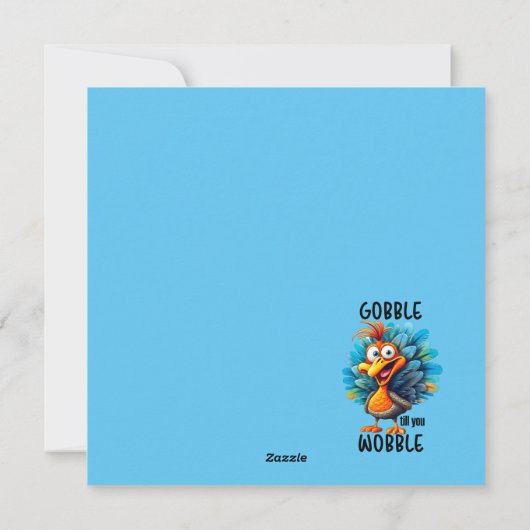 Gobble Til you Wobble Feestdagenkaart (Achterkant)