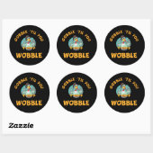Gobble Til you Wobble Funny Turkey Thanksgiving Ronde Sticker (Vel)
