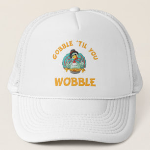 Gobble Til you Wobble Funny Turkey Thanksgiving Trucker Pet