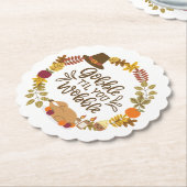 Gobble Til you Wobble Happy Thanksgiving Kartonnen Onderzetters (Gekanteld)