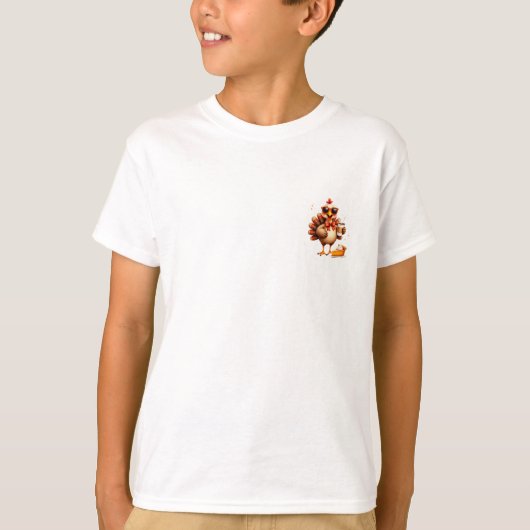 Gobble 'Til You Wobble Retro Thanksgiving T-shirt (Voorkant)
