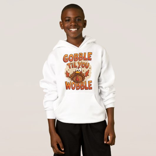 Gobble 'Til You Wobble" T-Shirt | Funny Kids (Voorkant volledig)