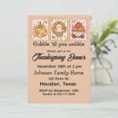 Gobble 'Til You Wobble Thanksgiving Diner Kaart (Staand voorkant)