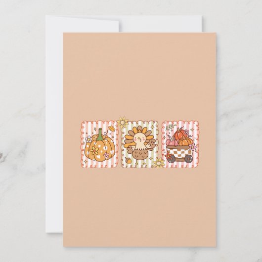 Gobble 'Til You Wobble Thanksgiving Diner Kaart (Achterkant)