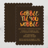 Gobble Til you Wobble Thanksgiving Dinner Kaart (Voorkant / Achterkant)