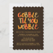 Gobble Til you Wobble Thanksgiving Dinner Kaart (Voorkant)
