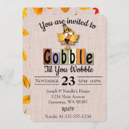 Gobble Til you Wobble Thanksgiving Kaart