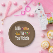 Gobble Til you Wobble Thanksgiving Papieren Bordje (Feest)