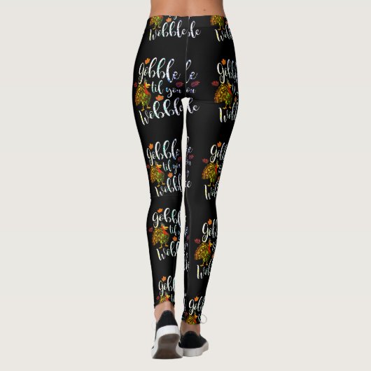 Gobble Til you Wobble Thanksgiving Rainbow Leggings (Achterkant)
