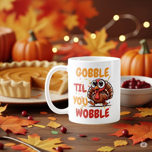 Gobble ‘Til You Wobble – Thanksgiving Turkije Koffiemok