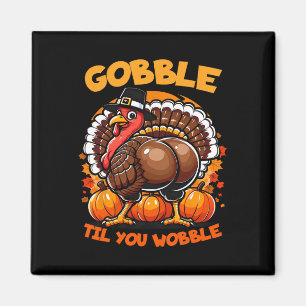 Gobble Til You Wobble Turkije Outfit Peuter Bedank Magneet