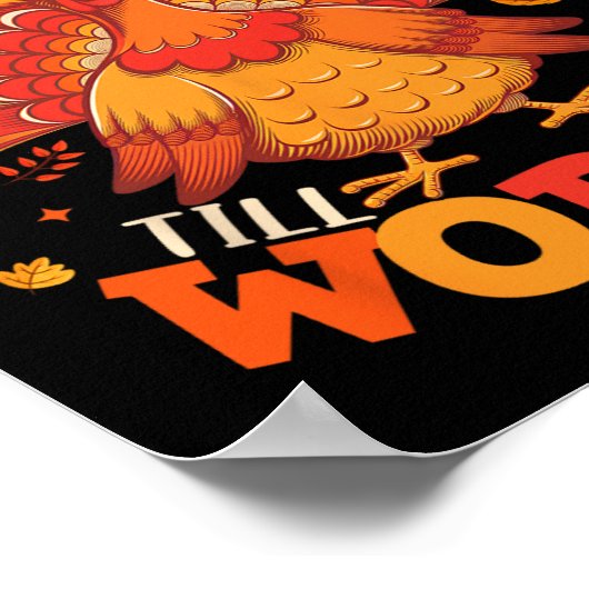 Gobble Til You Wobble Turkije Pilgrim Boys Mannen  Poster (Hoek)