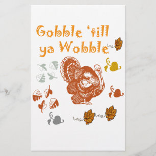 GOBBLE TILL YA WOBBLE PATTERN 2 BRIEFPAPIER