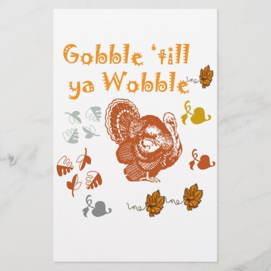 GOBBLE TILL YA WOBBLE PATTERN 2 BRIEFPAPIER (Voorkant)